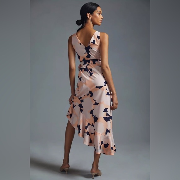 Anthropologie Hutch Asymmetrical Wrap Dress Womens Floral V-Neck Midi medium - Picture 2 of 9